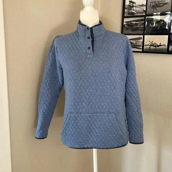 Marine Layer Corbet Reversible Pullover in Heather Blue Two Toned Size Medium - Picture 1 of 5
